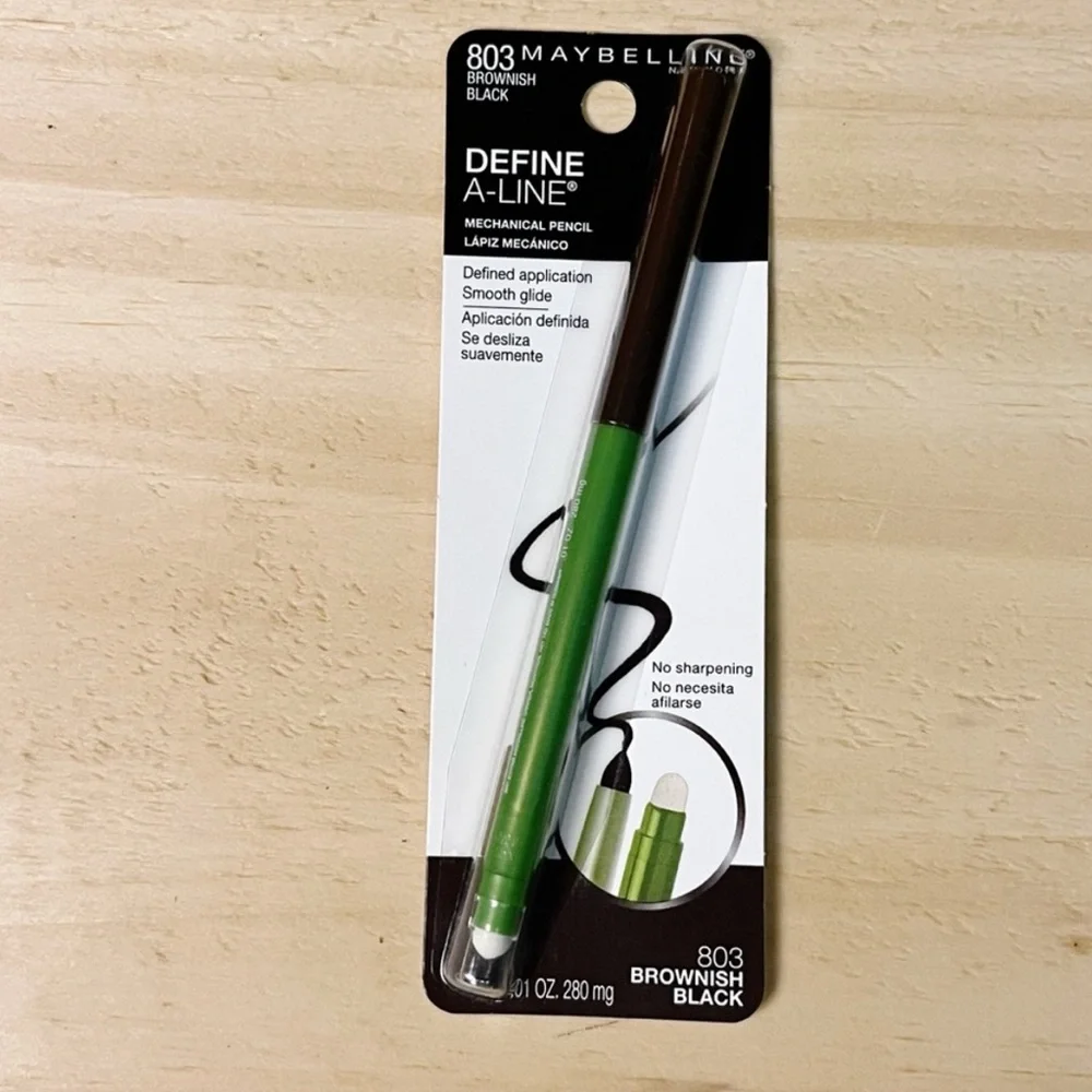 Maybelline 2 Define A-Line Mechanical Eyeliner Pencils Brownish Black #803
